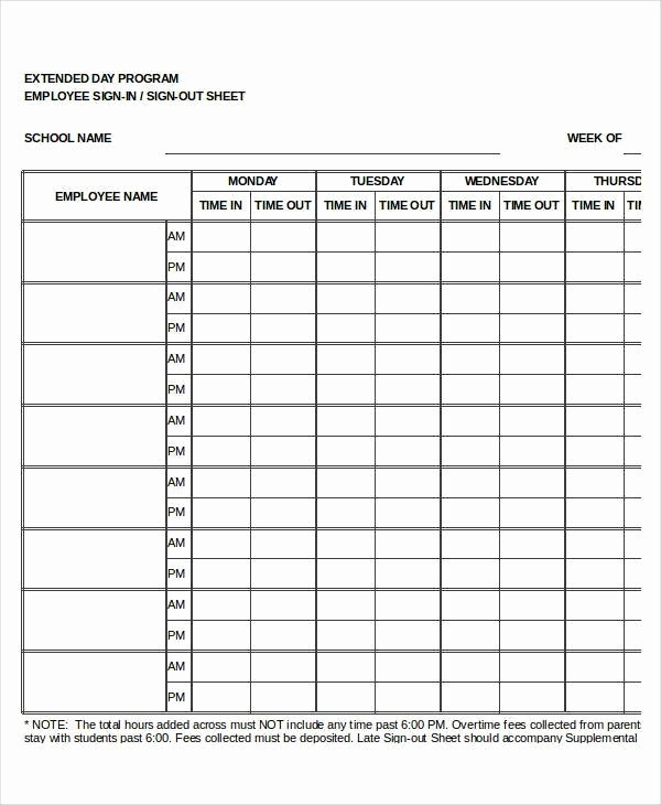 Employee Sign In Sheet Pdf Awesome Employee Sign In Sheet