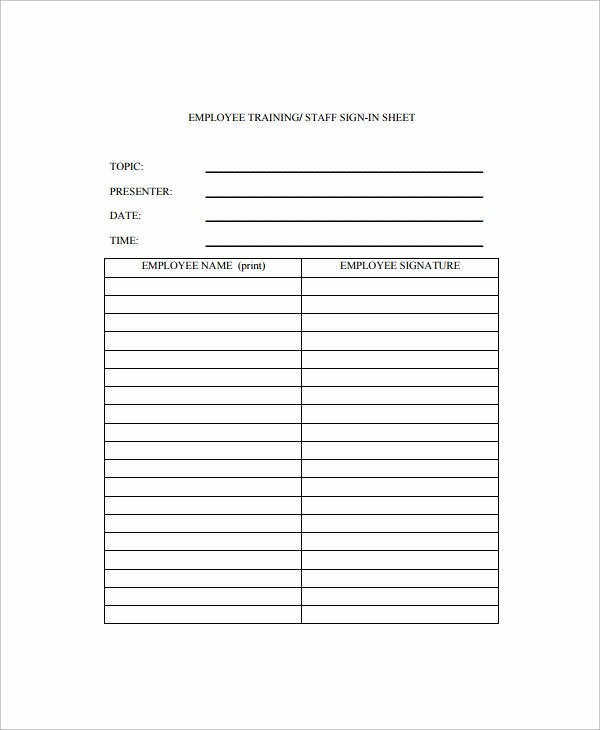 Employee Sign In Sheet Pdf Best Of Sample Employee Sign In Sheet 9 Free Documents Download