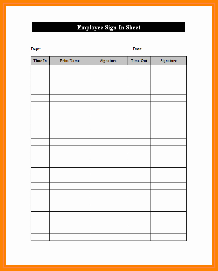 Employee Sign In Sheet Pdf Inspirational 9 Paycheck Sign Out Sheet