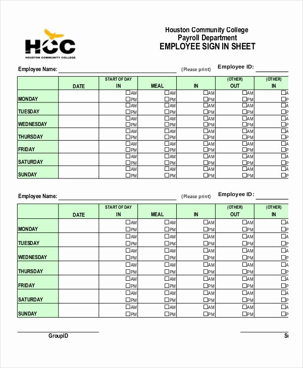 Employee Sign In Sheet Pdf Unique Employee Sign In Sheets 8 Free Word Pdf Excel