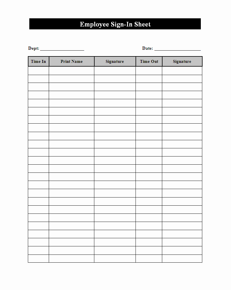 Employee Sign In Sheet Weekly Fresh Best S Of Employee Sign In Sheet form Employee Sign