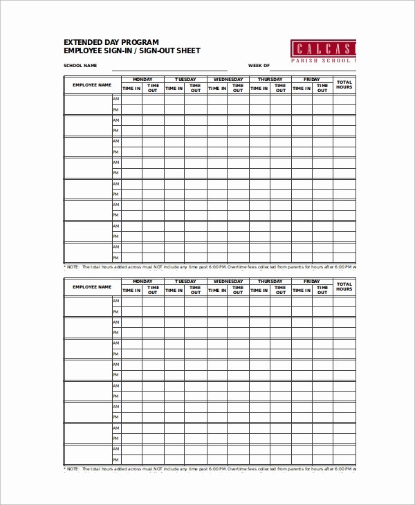 Employee Sign In Sheet Weekly Lovely 16 Employee Sign In Sheets