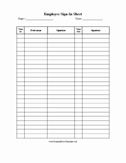Employee Sign In Sheet Weekly Lovely 4 Sign In Sheet Templates Excel Xlts