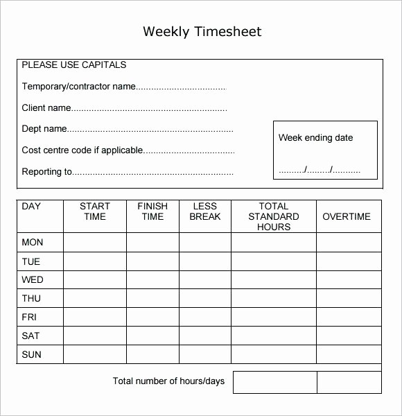 Employee Time Cards Template Free Beautiful Excel Weekly Timesheet Template – Imagemakerub