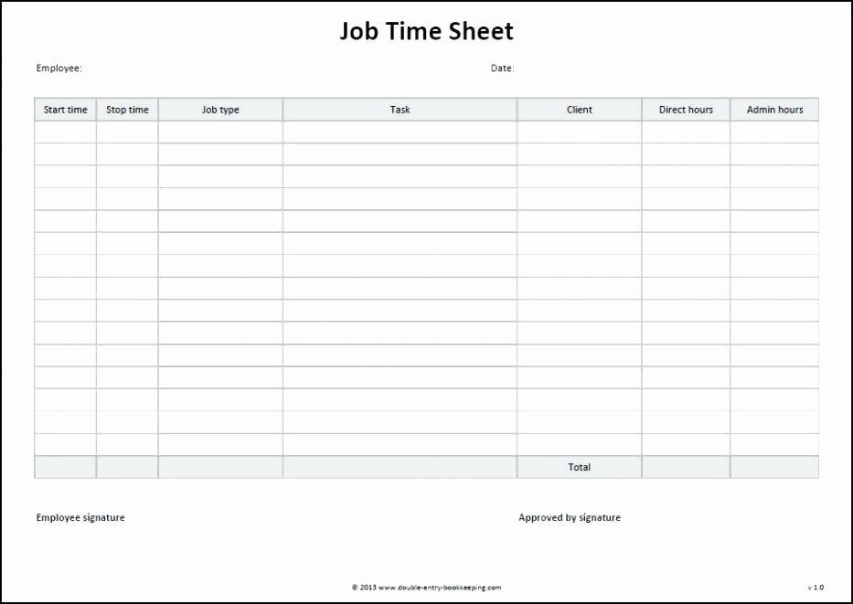 Employee Time Cards Template Free Inspirational Employee Time Card Printable Job Sheet Template Double