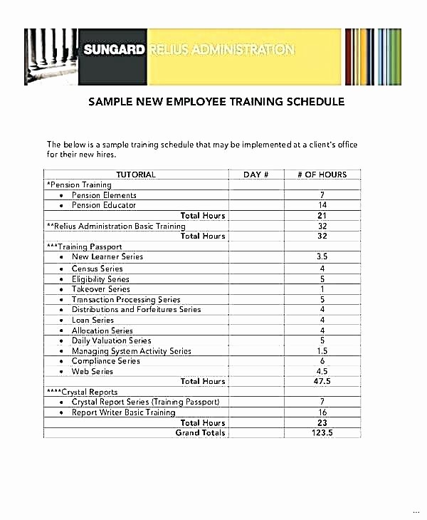 Employee Training Plan Template Excel Unique Training Schedule for Employees Template Employee New