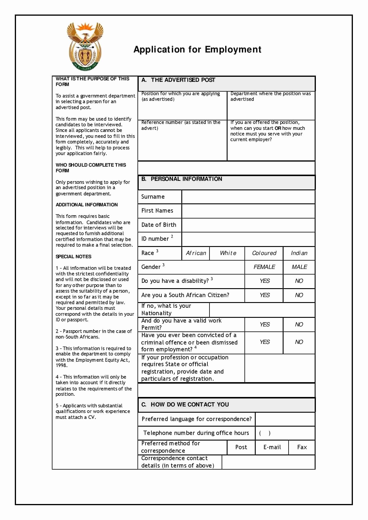 Employment Application forms Free Download Awesome form Application for Employment Download Z83 form