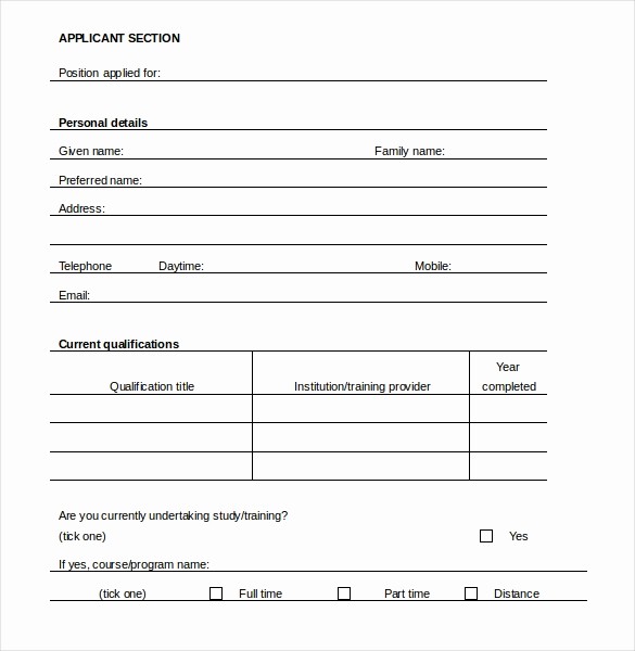 Employment Application forms Free Download Beautiful 15 Employment Application Templates – Free Sample
