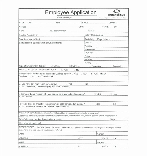 Employment Application forms Free Download Beautiful Standard Job Application form Template Free Download