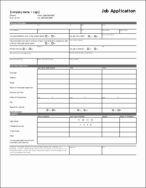 Employment Application forms Free Download Fresh Download Job Application forms