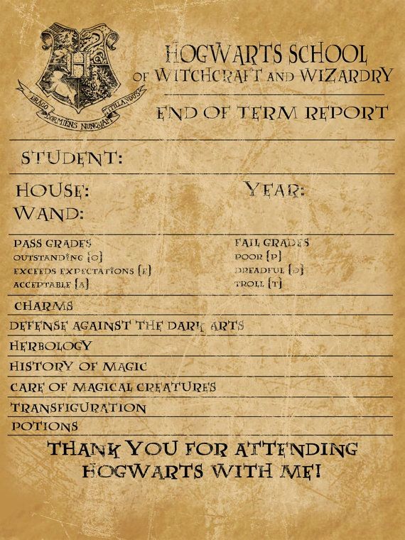 End Of Year Reports Templates Awesome End Of Term Report Harry Potter Always