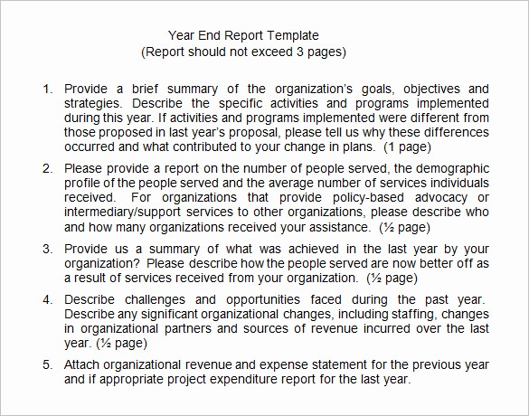 End Of Year Reports Templates Elegant 18 End Of Year Report Templates Free Sample Example