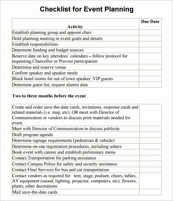 Event Planning Timeline Template Excel New 11 Sample event Planning Checklists – Pdf Word