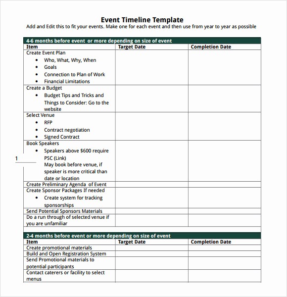 Event Planning Timeline Template Excel Unique 9 event Timeline Samples
