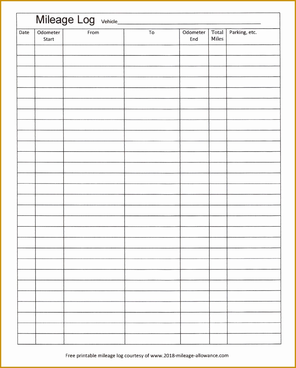 Example Mileage Log for Taxes Best Of 3 Mileage Log Template for Tax