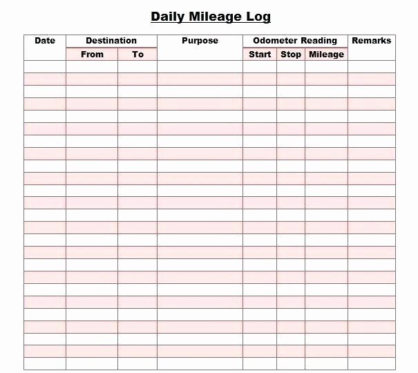 Example Mileage Log for Taxes Fresh Mileage Log Sheet Printable Mileage Log Template Mileage