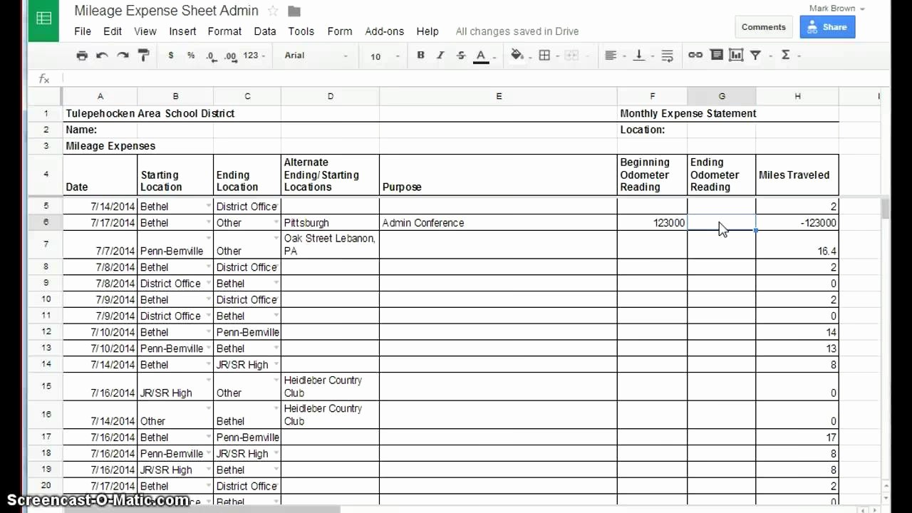 Example Mileage Log for Taxes Unique Mileage Worksheet for Taxes