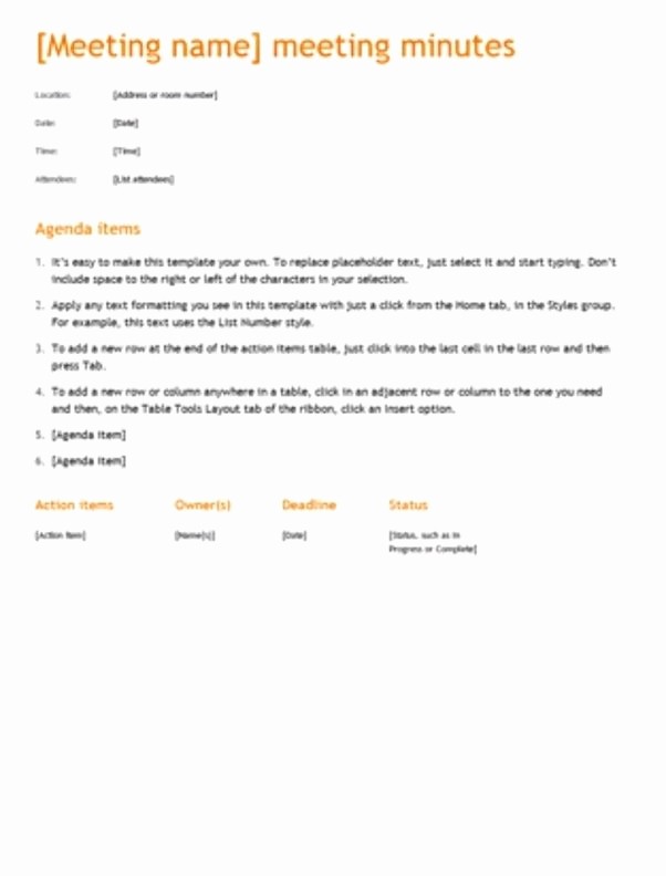 Example Minutes Of Meeting Report New What is the Correct format for Recording A Motion In