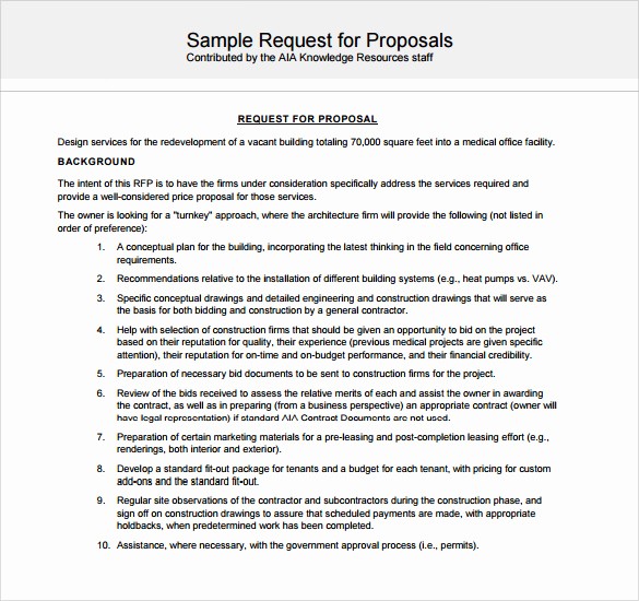 Example Of A Bid Proposal New 13 Sample Contractor Proposals