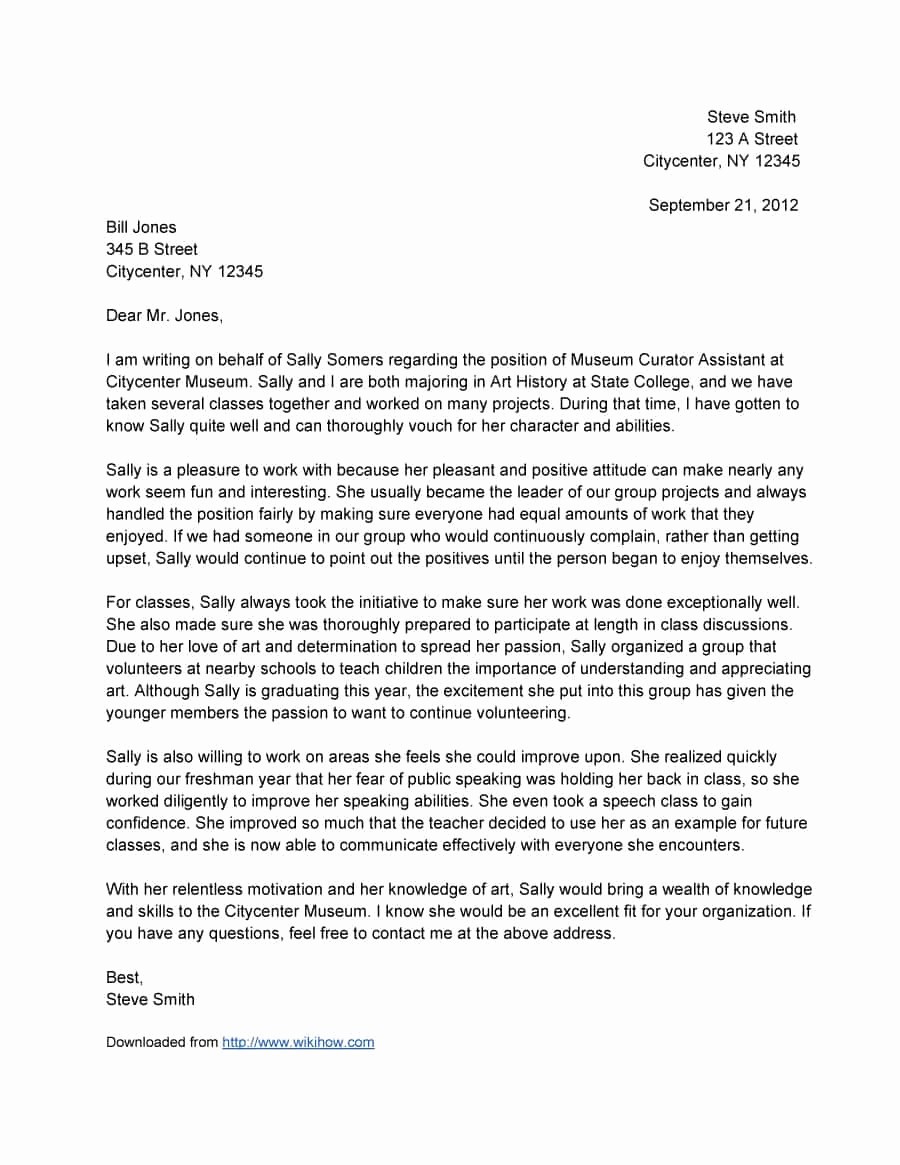 Example Of A Recommendation Letter New 43 Free Letter Of Re Mendation Templates &amp; Samples