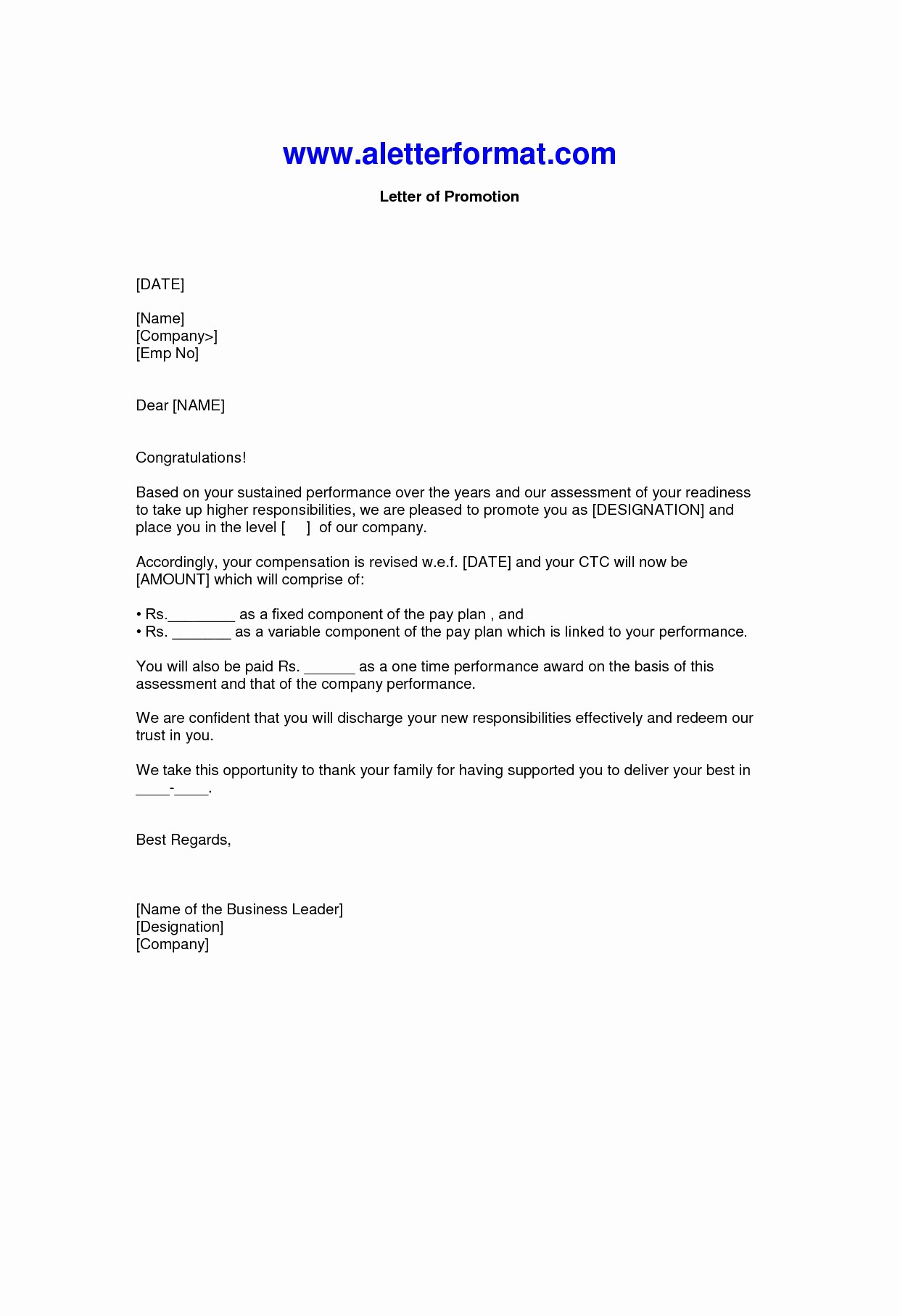 Example Of A Recommendation Letter Unique 12 Promotion Re Mendation Letter Examples Pdf