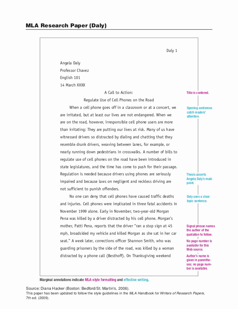 Example Of A Report Paper Lovely Sample Mla Research Paper