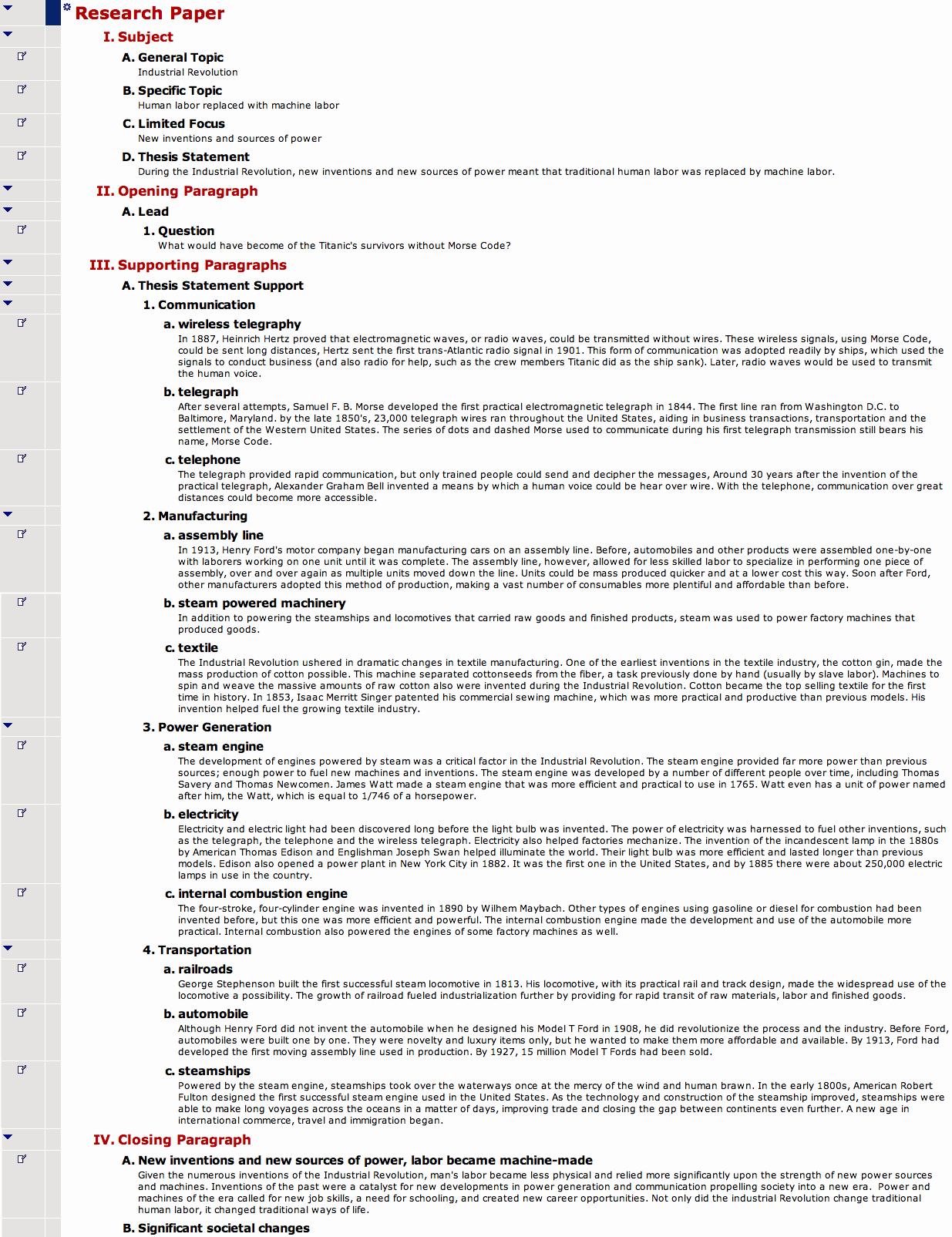 Example Of A Report Paper Luxury social Stu S Graphic organizer and Outline Examples From