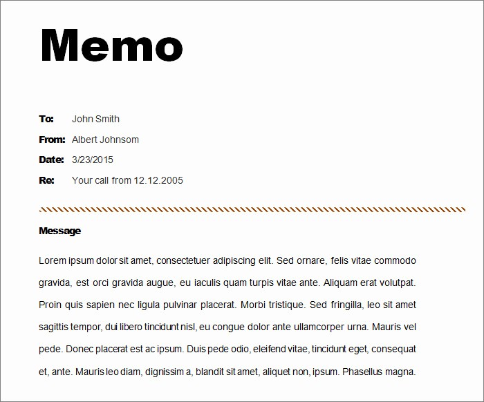 Example Of A Short Memo New 12 Memo Templates Free Sample Example format