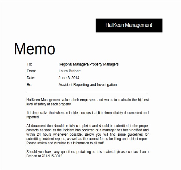 50 Example Of A Short Memo | Ufreeonline Template
