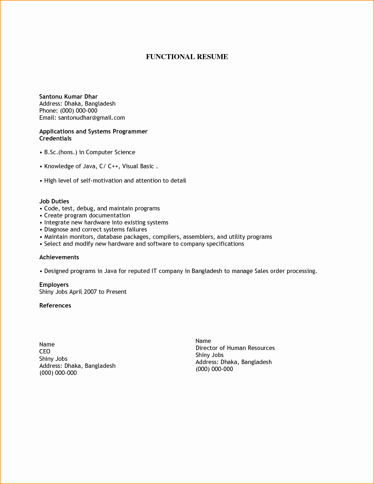 Example Of A Simple Resume Unique Samplele Resume Easy Examples format Free Download for
