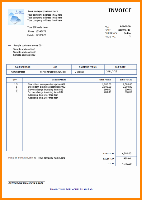 Example Of Invoice for Services Awesome 9 Tax Invoice Sample Pdf