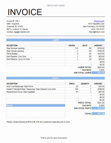 Example Of Invoice for Services Best Of 25 Free Service Invoice Templates [billing In Word and Excel]