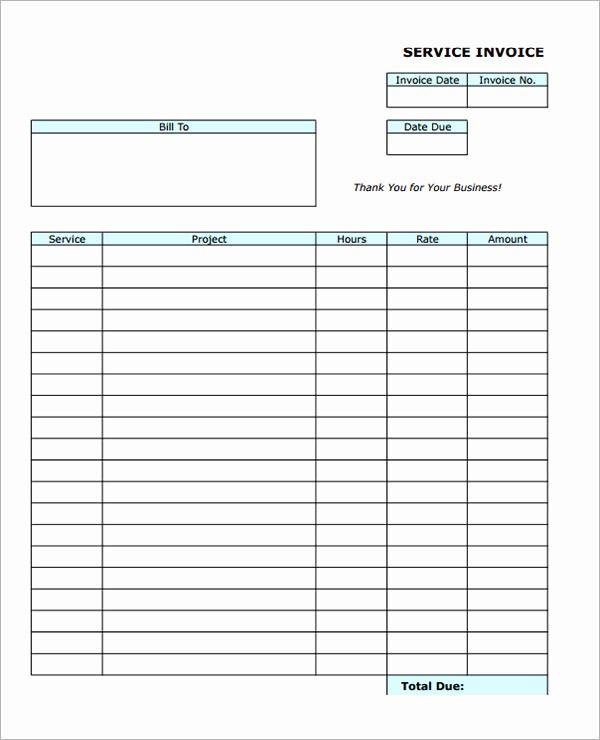 Example Of Invoice for Services Best Of 52 Sample Blank Invoice Templates