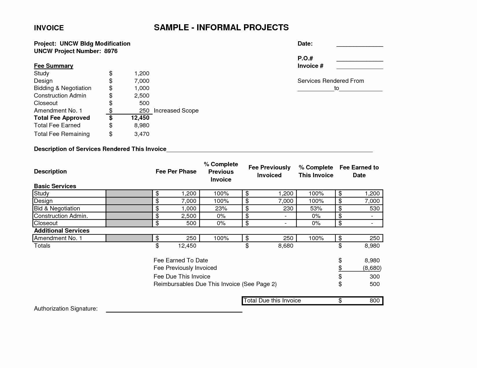 Example Of Invoice for Services Lovely Example Invoice for Services Rendered Invoice