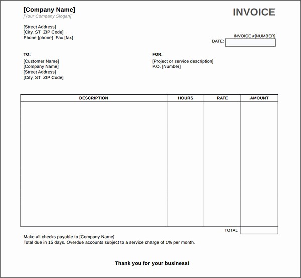 Example Of Invoice for Services Luxury Service Invoice Template Word Download Free