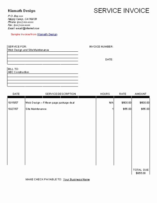 Example Of Invoice for Services Luxury top 5 Resources to Get Free Service Invoice Templates