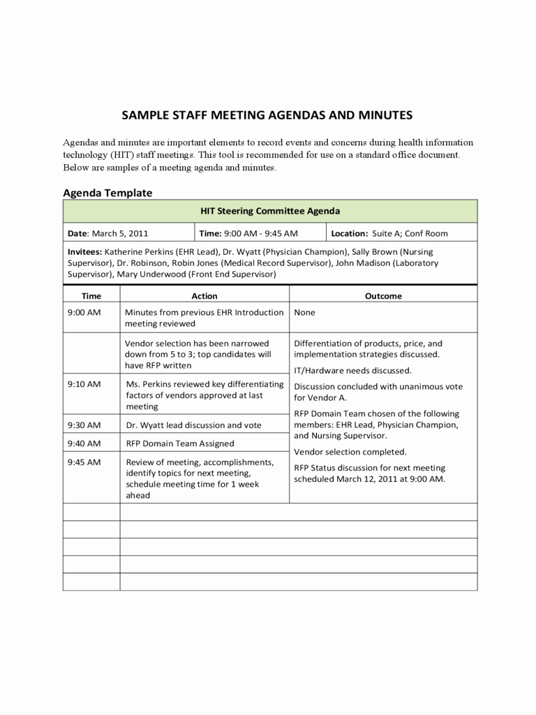 Example Of Meeting Agenda format Beautiful 2019 Staff Meeting Agenda Template Fillable Printable