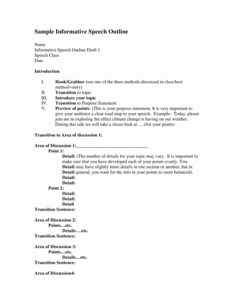 Example Of Outline for Speech Beautiful 7 Informative Speech Outline Templates Pdf