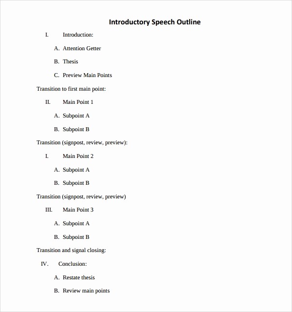 Example Of Outline for Speech Inspirational How to Write A Speech About Yourself Outline