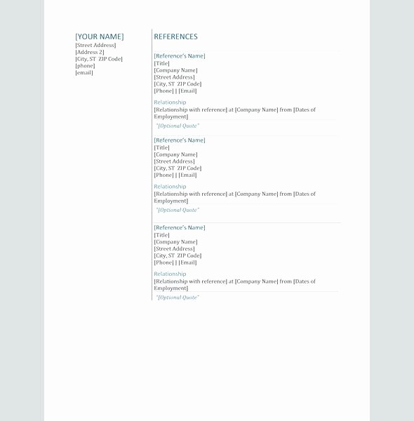 Example Of Professional Reference List Awesome Professional Reference List Template Word Beautiful Resume