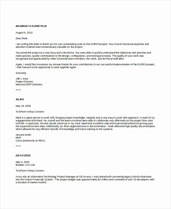 Example Of Professional References Page Inspirational 19 Professional Reference Letter Template Free Sample