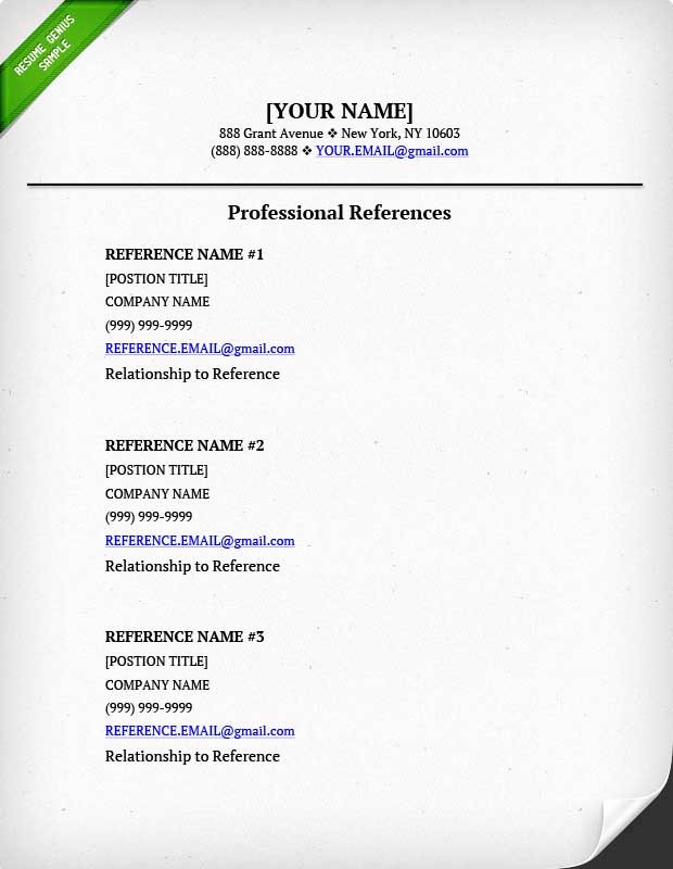 Example Of Professional References Page Luxury References On A Resume