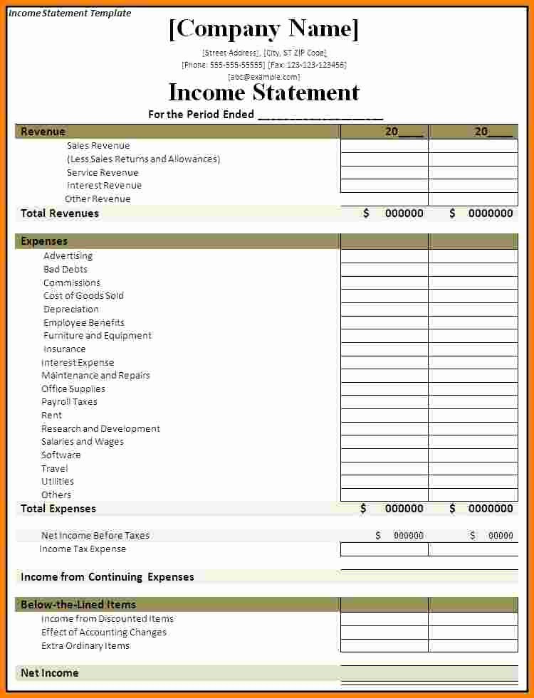 9 profit and loss statement template
