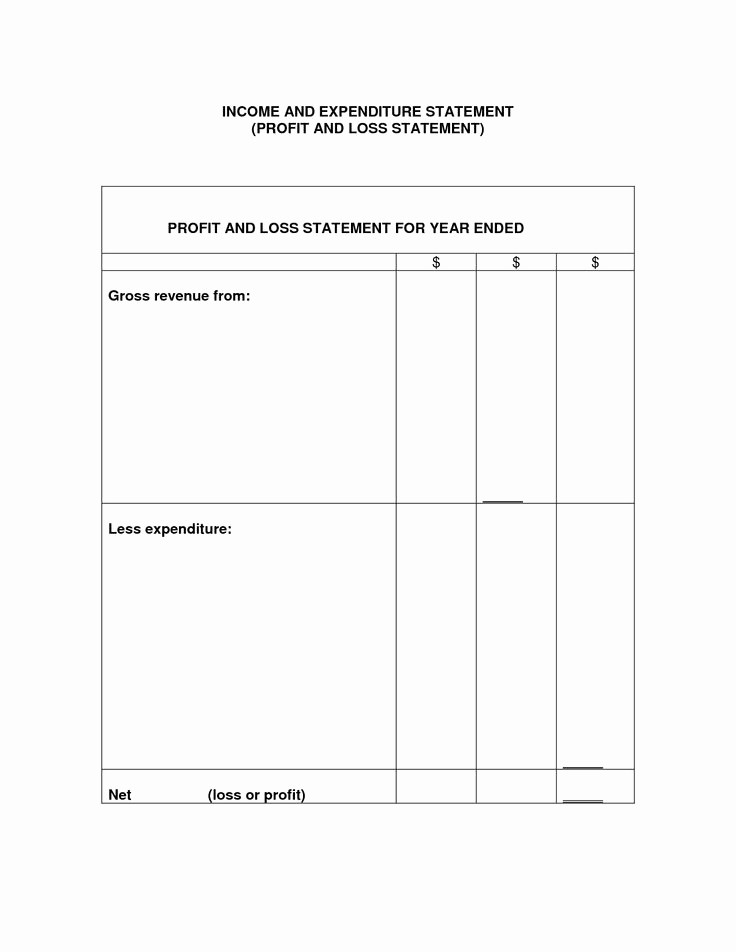 Example Of Profit and Loss New Printable Profit and Loss Template