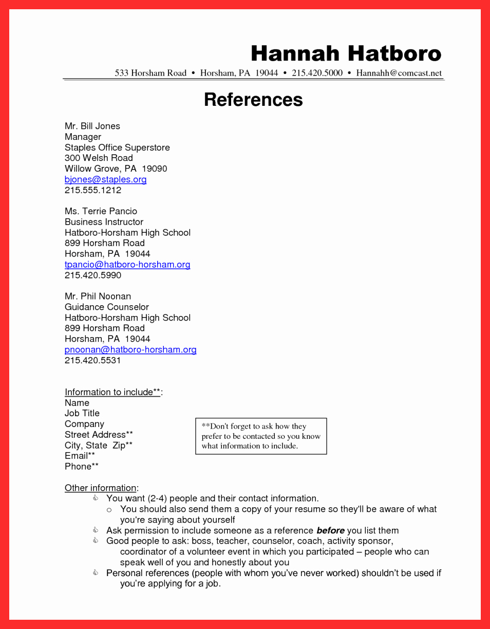 Example Of References On Resume New Apa Resume Template