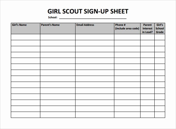 Example Of Sign In Sheet Awesome 13 Sign Up Sheet Samples