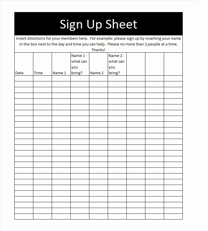 Example Of Sign In Sheet Best Of 40 Sign Up Sheet Sign In Sheet Templates Word &amp; Excel