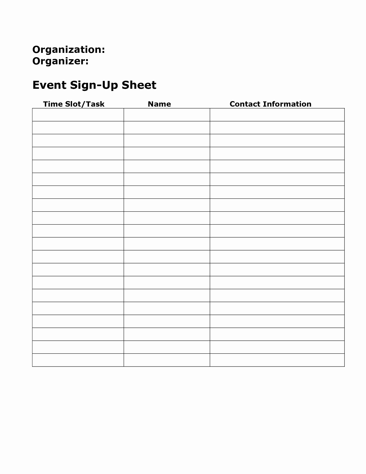 Example Of Sign In Sheet Elegant Blank Sign Up Sheet Example Mughals