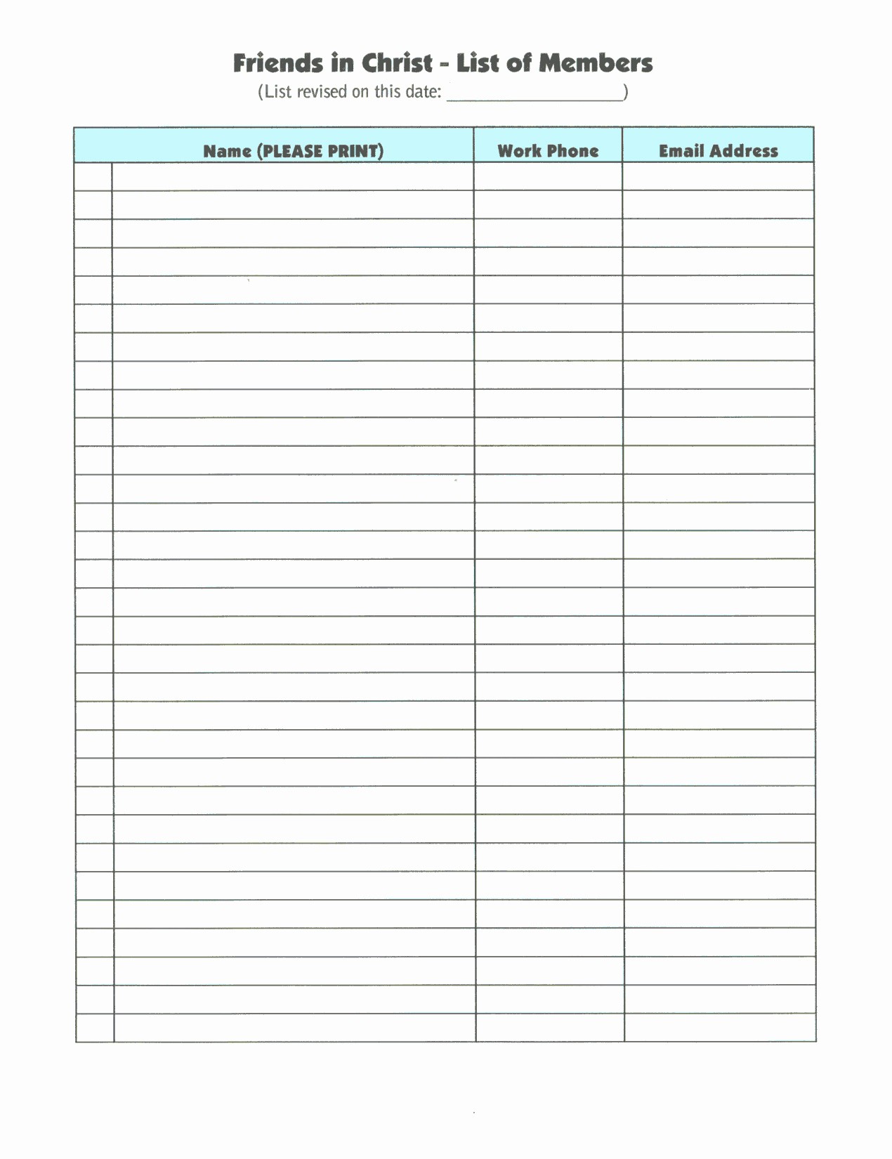 Example Of Sign In Sheet Inspirational Religious Munity Sign Up Sheet Sample Blank Vatansun