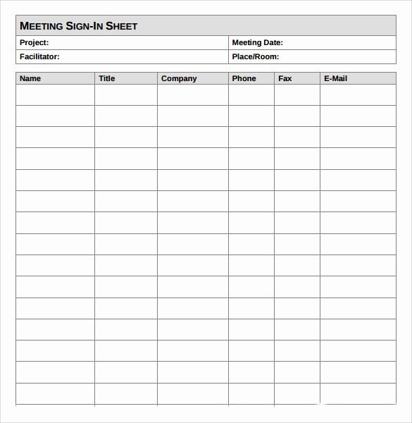 Example Of Sign In Sheet Lovely 14 Sample Meeting Sign In Sheets